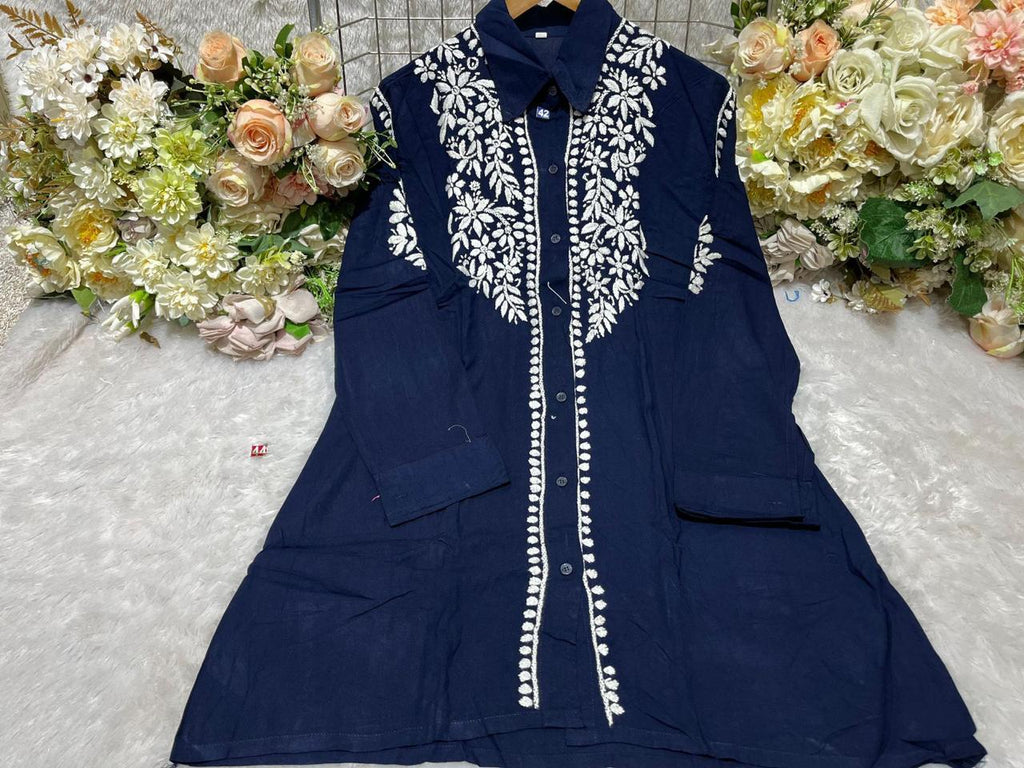 MODAL SHIRT WITH HEAVY CHIKANKARI WORK